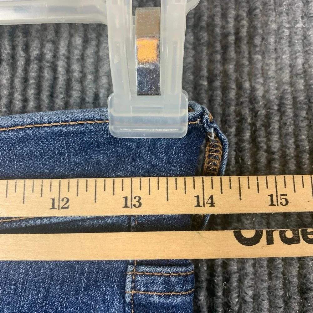 Express Jeans Womens 0 Blue Cropped‎ Skinny High Rise Ripped Distressed 28x25